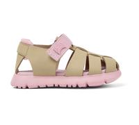 CAMPER Oruga - Sandals for Girls - Beige, size 4.5, Smooth leather/Cotton fabric K800489-014