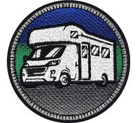 Camper Patch Weatherproof Embroidered sew-on Image Save The World Outdoor Mountain Badge Friends of Nature Fabric Applique to Iron on All Fabrics | 75x75 mm