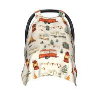Camper Pattern Print Baby Car Seat Covers, Breathable Nursing Cover Breastfeeding Cover, Stroller Covers, Multi-use Infant Carseat Canopy, Baby Boys Girls Newborn Essentials