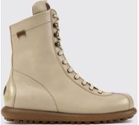CAMPER Pelotas Smooth Leather Combat Boots with Lug Sole and Side Zip - Size: 36 - female