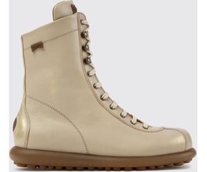 CAMPER Pelotas Smooth Leather Combat Boots with Lug Sole and Side Zip - Size: 41 - female