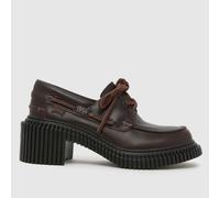 CAMPER Pix London Heeled Boat Flats in Burgundy UK 4 (EU 37)