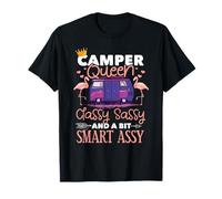 Camper Queen Flamingo Camp RV Van Motor Home Gift Camping T-Shirt