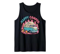 Camper Retro Van Campfire Guitar Outdoors Tank Top