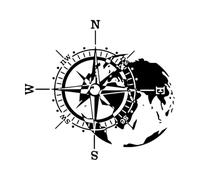 Camper Rv World Map Compass Car Truck Sticker Decal Explore Adventure Time Travel Kid Room Adventure Travel Offroad Extra Large - 90x85cm