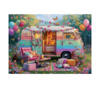 Camper Van 1000 Pieces Mini Jigsaw Puzzle for Adults | 52x38cm Cardboard Home Decor Smooth Surface Birthday Gift Mind Relaxation