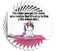 Camper Van Accessories Western Bumper - Unicorn Doing Yoga, Caption: Finding Peace in The Present Moment. Removable Decal Laptop Easy Peel for Exterior(6X9CM)