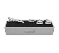 Camper Van Cufflinks, Lapel Pin & Tie Bar Set for Men - Onyx Art CLT016 Premium Campervan Gift Set, Matching Travel Accessories for Camping Enthusiasts & Formal Wear