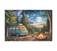 Camper Van Forest Night Camping 1000 Piece Jigsaw Puzzle for Adults Home Office Wall Art Productivity Boost Precision Cut for Remote Workers 1000 PCS