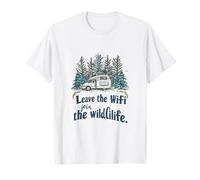 Camper Van Forest RV Leave WiFi Join Wildlife Adventure T-Shirt