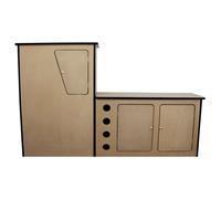 Camper Van Kitchen Furniture Motorhome Unit Pod for VW T4 LHD Transporter Built in Campervan Caravan MDF Storage Cupboards Wardrobe with 4 Space Wine Rack & Aluminium Rail Pre-Drilled Fixing Holes Bro