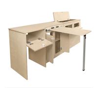 Camper Van Kitchen Pod RHD Conversion Unit Flat Pack Motorhome Campervan Furniture Foldaway Table Built In Storage Cupboards Fridge Space Towel Holder 15mm Birch Plywood SWB T5 & T6 Transporters
