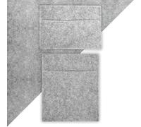 Camper Van Lining & 2 Storage Pouches Silver Grey Carpet 4 Way Stretch 2m Wide 11m2 Coverage Car Motorhome Vehicle Interior Campervan Conversion 2 Size Tool Paperwork Document Pocket Organiser Holder