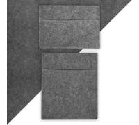 Camper Van Lining & 2 x Storage Pouches Smoke Grey Carpet 4 Way Stretch 2m Wide 11m2 Coverage Car Motorhome Vehicle Interior Campervan Conversion 2 Size Tool Paperwork Document Pocket Organiser Holder