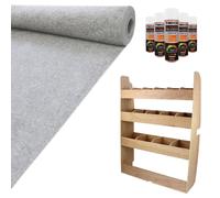 Camper Van Lining Carpet 11m2 Silver Grey 4 Way Super Stretch & Ford Transit Custom SWB Van Racking Plywood Tool Storage Ply Toolbox Transporter Shelves Rack Unit Motorhome 5 x Adhesive Glue Cans Kit