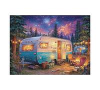 Camper Van Night Forest 500 Pc Classic Jigsaw Puzzle Puzzle for Adults Hard Challenging Hobby Home Decor Poster Smooth Wooden Cardboard 500 PCS