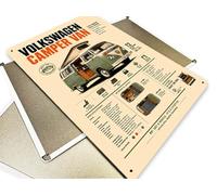 Camper Van Volkswgen Metal Sign, VW T2 Bay Window Model, Rustic Wall Mount Décor for Garage, Man Cave or Workshop