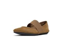 Camper for woman. 21595-244 Right Nina brown leather ballerinas (39), Flat, Suede, None, Casual, Sustainable