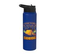 Campers Campfire I'm Done Teaching Let's Go Camping Teachers Stainless Steel Insulated Water Bottle