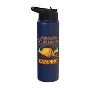 Campers Campfire I'm Done Teaching Let's Go Camping Teachers Stainless Steel Insulated Water Bottle