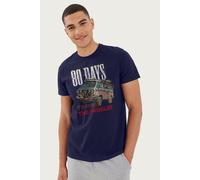 Campervan 80 Days Travel The Globe Volkswagen T-Shirt Volkswagen Navy S