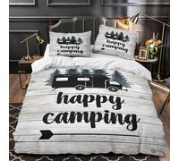 Campervan Design Duvet Cover 3D Print Super Soft 3 Piece Bed Set Zipper Closure Retro Camping Comforter Cover Durable Anti-allergic for Kids Adults Women Teens Youth Teenagers King（220x240cm）