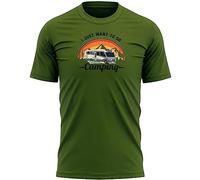 Campervan Mens T Shirt Mountain Adventures Travelling Dad Gift Tee Top, 3XL, Military Green