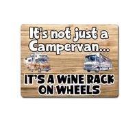 Campervan Metal Sign Gift - It's Not Just A Campervan It's A Wine Rack On Wheels - Alcohol Cute Fun Novelty Aluminium Present