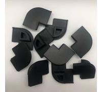 Campervan Motorhome Van Corner Trim Profile 15mm Plastic End Caps MULTI PACKS/COLOURS (10, Black)