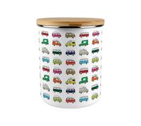Campervan Print Storage Canister - 2.7L Extra-Large Enamel Home & Kitchen Organisation Container