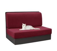 Campervan Seat CoverSoft Microfiber Fabric Stretch Sofa Cover-Campervan Dining Table and Chair Cushion Covers Washable and Easy to Install(Multi-Color) 1 Bench Cover & 1 Backrest Cover wine red