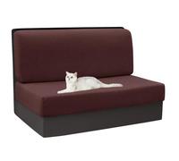 Campervan Seat CoverSoft Microfiber Fabric Stretch Sofa Cover-Campervan Dining Table and Chair Cushion Covers Washable and Easy to Install(Multi-Color) 1 Bench Cover & 1 Backrest Cover dark coffee