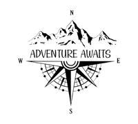 Campervan Stickers Adventure Awaits Wall Decal Motorhome Caravan Decoration Outdoors Camper Posters Removable Idea Small - 42x43cm