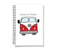 Campervan Wanker A5 Notebook | Deadpan Doodle Journal, Funny Office Gift for VW Van Owner, Housewarming Gift for Campervan Owner