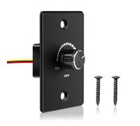 CamperXlite 12-24V Dimmer Light Switch Caravan, Aluminum PWM Rotary Dimmer Works with 12V Dimmable Lights, Halogens, Single Color Strip Lights for Camper Boat Truck Van Motorhome Trailer, Black 6A