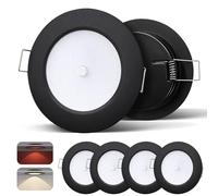 camperxlite 4 PCS 12V 76mm Bi-Color LED Spot Lights with Red Light, CRI 93 Ultra-Slim Recessed LED DownLights, 24V Ceiling Lights with Integral Dimmable Switch for Campervan Boat Caravan 3000K