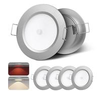 camperxlite 4 PCS 12V LED Spot Lights with Red Led, CRI 93 Caravan Recessed LED DownLights, 24V Ceiling Lights with Dimmer Switch for Campervan, Truck, Boat, Van, Wardrobe, Cabinet, Showcase, 3000K