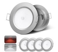 camperxlite 4 PCS 12V LED Spot Lights with Red Led, CRI 93 Caravan Recessed LED DownLights, 24V Ceiling Lights with Dimmer Switch for Campervan, Truck, Boat, Van, Wardrobe, Cabinet, Showcase, 5000K