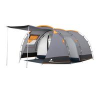 CampFeuer tunnel tent for 4 persons "Super+" | Tunnel tents with awning | Windproof, Waterproof, Ultralight | Camping tent with mosquito net | Tents for camping, outdoor, beach and hiking incl. pegs and bag
