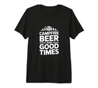 Campfire Beer and Good Times Camping Vibes Premium T-Shirt