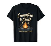 Campfire & Chill Under The Stars Camping Crew Design T-Shirt
