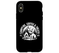 Campfire Coffee And Treats French Bulldog Camping Case for iPhone X/XS