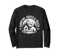 Campfire Coffee and Treats French Bulldog Camping Long Sleeve T-Shirt