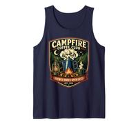 Campfire Coffee Club Brewed Under Open Skies Distressed Art Tank Top
