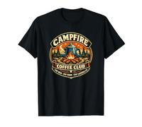 Campfire Coffee Club Outdoor Camping Adventure Design Value Graphic T-Shirt, Men, Black, M