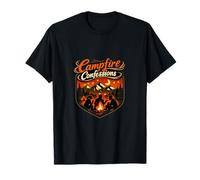 Campfire Confessions Camping Mountain Badge Art T-Shirt