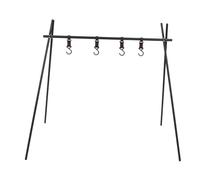 Campfire Cooking Stand Tripod, Outdoor BBQ Grill Stand, Portable Folding Aluminum Alloy Grill for Picnic Camping Cookware with Hooks and Storage Bag, Heat Resistant up to