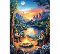 Campfire Cottage 500 Pieces Classic Jigsaw Puzzle Animal Pets Puzzle for Adults Concentration Training Wall Art Mental Exercise Halloween Premium Cardboard 500 PCS
