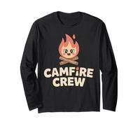 Campfire Crew Camp Fire Graphic, Outdoor Adventure Design Long Sleeve T-Shirt