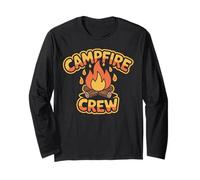 Campfire Crew Camp Fire Graphic, Outdoor Adventure Design Long Sleeve T-Shirt